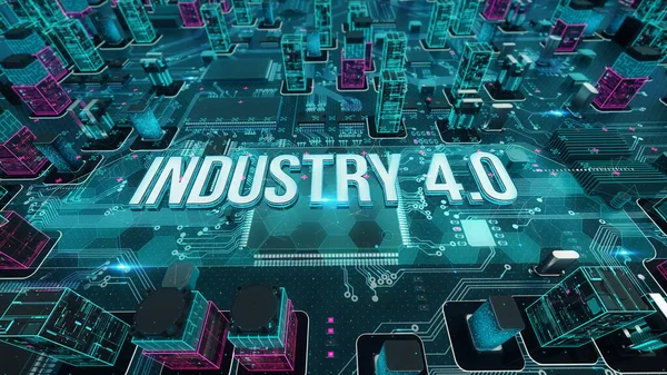 Industrie 4.0 avec concept de technologie numérique — Photo