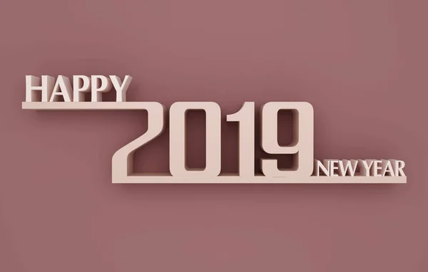 Nieuwjaar 2019 Gerenderde Afbeelding — Stockfoto