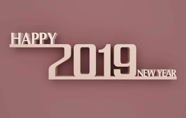 New Year 2019 Rendered Image — Stock Photo, Image