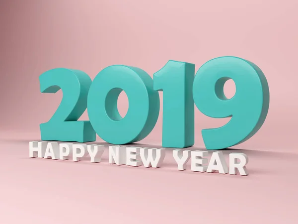 Neujahr 2019 Gerendertes Bild — Stockfoto