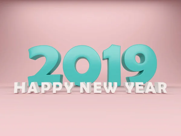 New Year 2019 Rendered Image — Stock Photo, Image