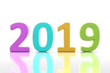     Yeni yıl 2019 - 3d görüntü 