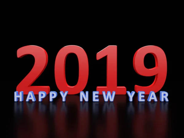 Ano Novo 2019 Imagem Renderizada — Fotografia de Stock