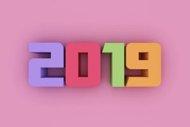      Yeni yıl 2019 - 3d görüntü 