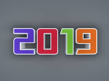      Yeni yıl 2019 - 3d görüntü 