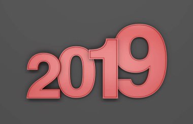      Yeni yıl 2019 - 3d görüntü 