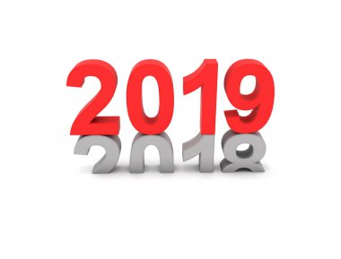      Yeni yıl 2019 - 3d görüntü 