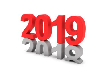      Yeni yıl 2019 - 3d görüntü 
