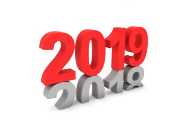      Yeni yıl 2019 - 3d görüntü 