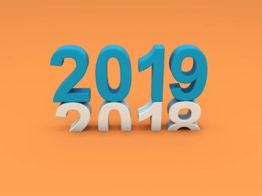      Yeni yıl 2019 - 3d görüntü 