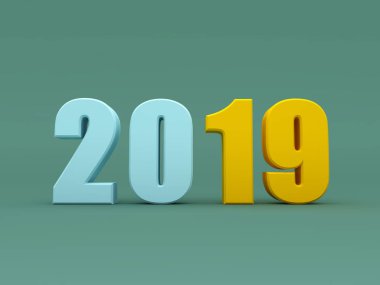      Yeni yıl 2019 - 3d görüntü 