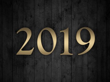      Yeni yıl 2019 - 3d görüntü 