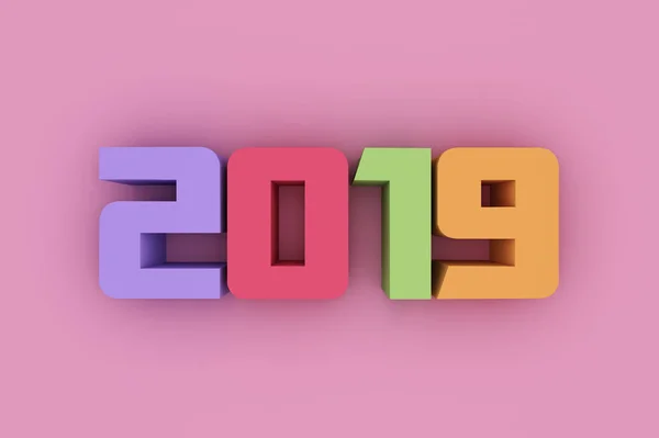 Ano Novo 2019 Imagem Renderizada — Fotografia de Stock