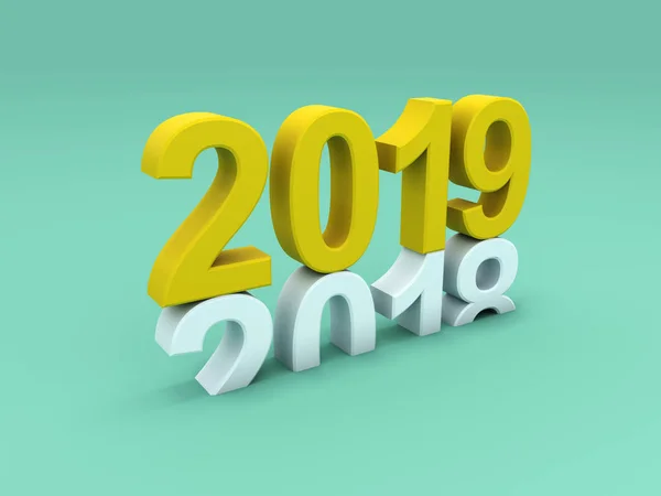 New Year 2019 Rendered Image — Stock Photo, Image