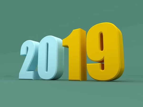 Año Nuevo 2019 Imagen Renderizada —  Fotos de Stock