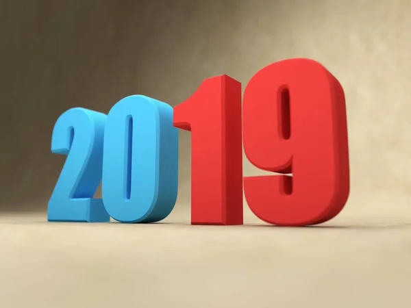 Año Nuevo 2019 Imagen Renderizada — Foto de Stock