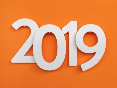      Yeni yıl 2019 yaratıcı tasarım konsepti - 3d görüntü 