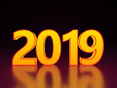      Yeni yıl 2019 yaratıcı tasarım konsepti - 3d görüntü 