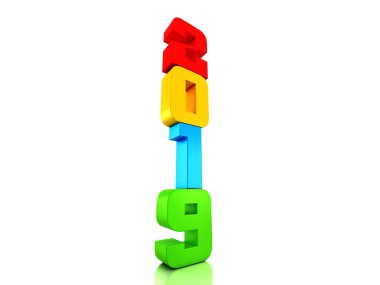      Yeni yıl 2019 yaratıcı tasarım konsepti - 3d görüntü 