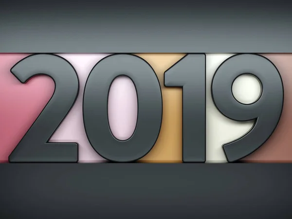      Yeni yıl 2019 yaratıcı tasarım konsepti - 3d görüntü 