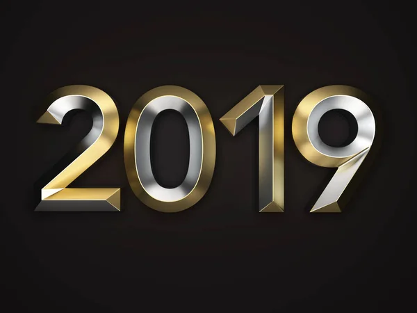     Yeni yıl 2019 yaratıcı tasarım konsepti - 3d görüntü 