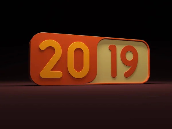 Ano Novo 2019 Conceito Design Criativo Imagem Renderizada — Fotografia de Stock