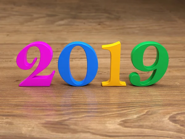      Yeni yıl 2019 yaratıcı tasarım konsepti - 3d görüntü 