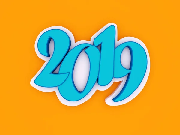 New Year 2019 Creative Design Concept Rendered Image — Stock Photo, Image