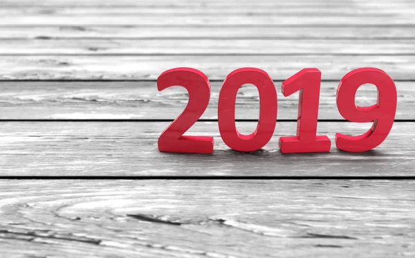      Yeni yıl 2019 yaratıcı tasarım Vintage - 3d görüntü 