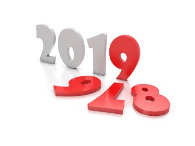      Yeni yıl 2019 yaratıcı tasarım konsepti - 3d görüntü 