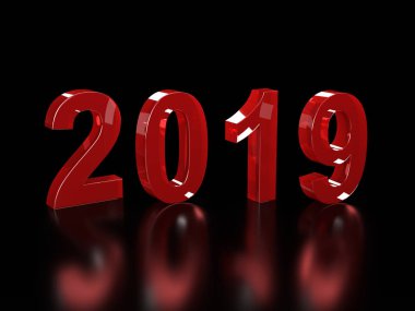      Yeni yıl 2019 yaratıcı tasarım konsepti - 3d görüntü 