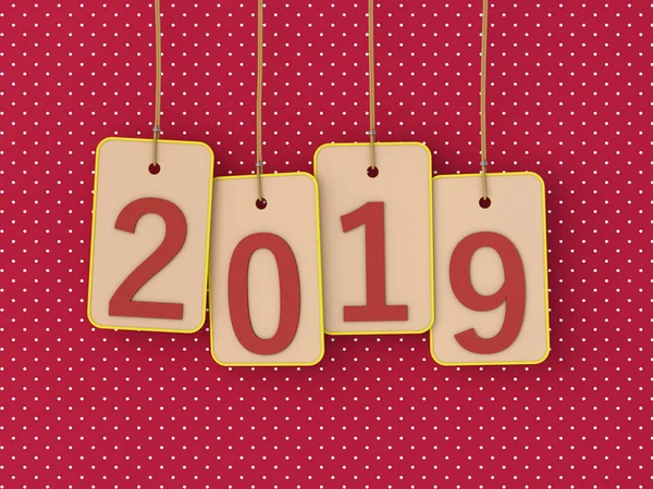      Yeni yıl 2019 yaratıcı tasarım konsepti - 3d görüntü 