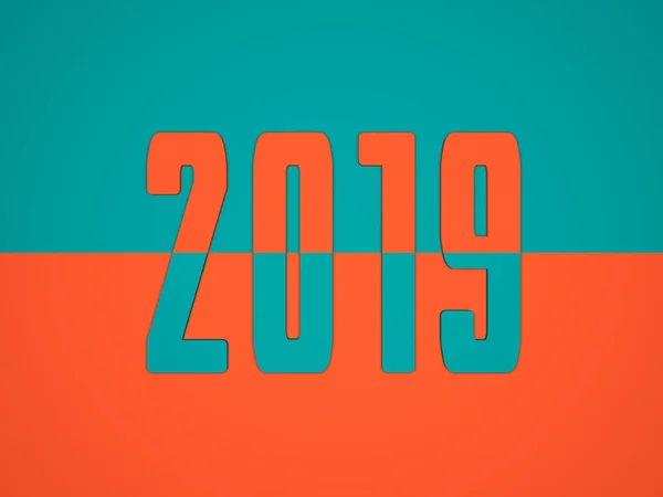 Nieuwjaar 2019 Creative Design Concept Gerenderde Afbeelding — Stockfoto