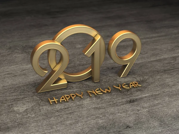 New Year 2019 Creative Design Concept Rendered Image — Stock Photo, Image