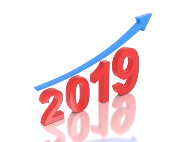     Yeni yıl 2019 yaratıcı tasarım konsepti - 3d görüntü 