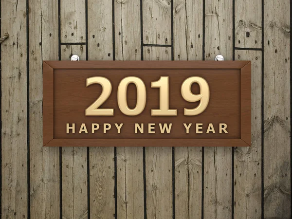 New Year 2019 Creative Design Concept Rendered Image — Stock Photo, Image