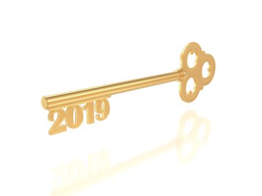 Yeni yıl 2019 yaratıcı tasarım konsepti - 3d görüntü