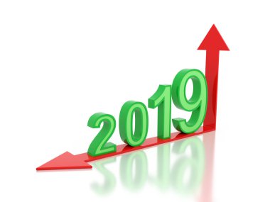 Yeni yıl 2019 yaratıcı tasarım konsepti - 3d görüntü