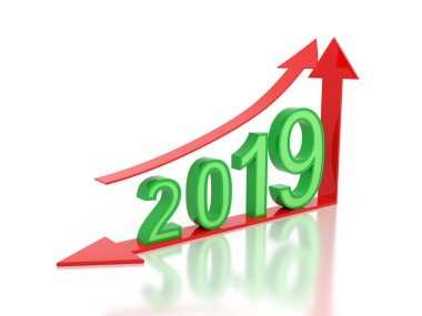 Yeni yıl 2019 yaratıcı tasarım konsepti - 3d görüntü