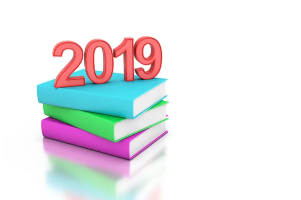 Nový Rok 2019 Textem Knihy Vykreslování Obrazu — Stock fotografie