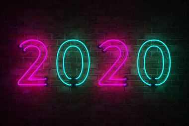 Yeni yıl 2020 yaratıcı tasarım konsepti - 3d görüntü