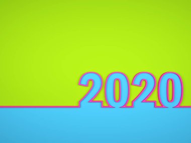 Yeni yıl 2020 yaratıcı tasarım konsepti - 3d görüntü