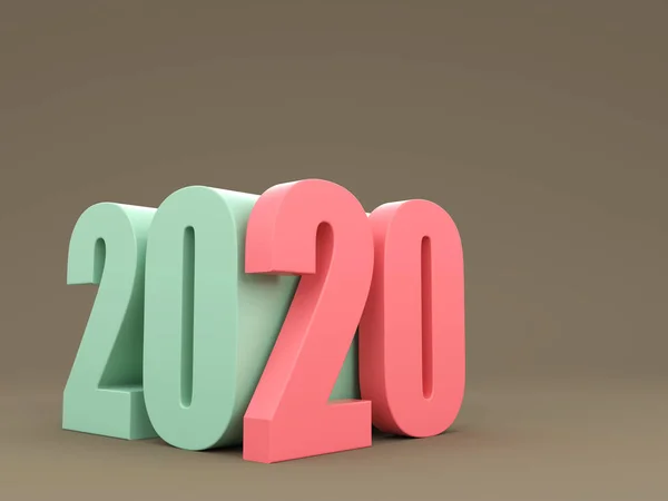 Año Nuevo 2020 Concepto Diseño Creativo Imagen Renderizada —  Fotos de Stock
