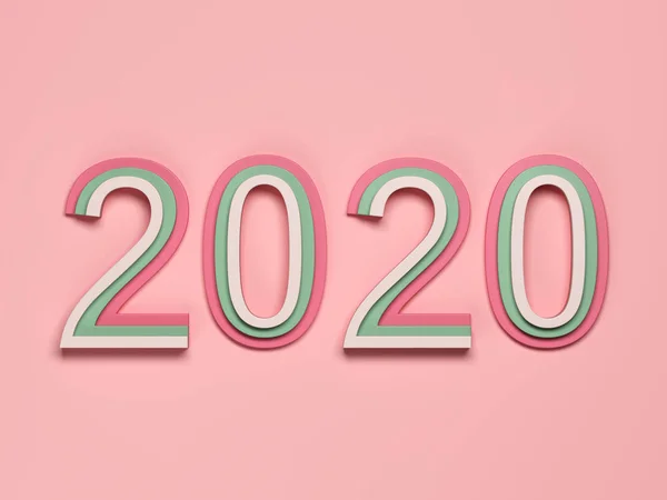 Концепция Креативного Дизайна 2020 Года Рендеринг Изображения — стоковое фото