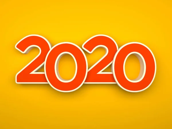 New Year 2020 Creative Design Concept Rendered Image — Stock Photo, Image