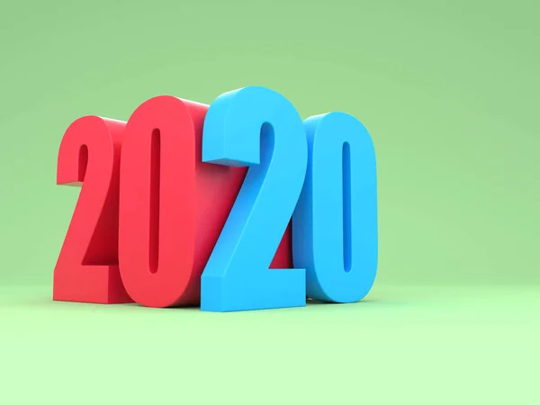 Yeni yıl 2020 yaratıcı tasarım konsepti - 3d görüntü