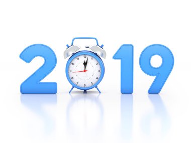 Yeni yıl 2019 yaratıcı tasarım konsepti - 3d görüntü