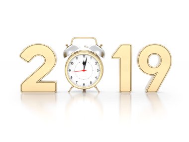 Yeni yıl 2019 yaratıcı tasarım konsepti - 3d görüntü
