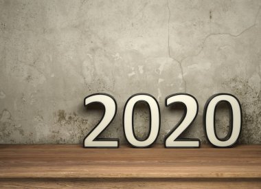 Yeni yıl 2020 yaratıcı tasarım konsepti - 3d görüntü