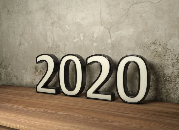 Nuovo Anno 2020 Creative Design Concept Immagine Resa — Foto Stock